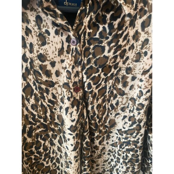 VTG Dennis Basso Leopard Cheetah Print Coat Jacket Shacket 1 X LARGE & Dustbag - Picture 5 of 7